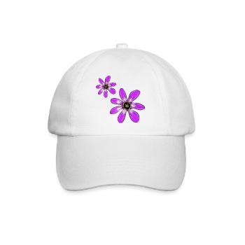 Blumen Pink - Baseballkappe - Weiß/Weiß - Vorne