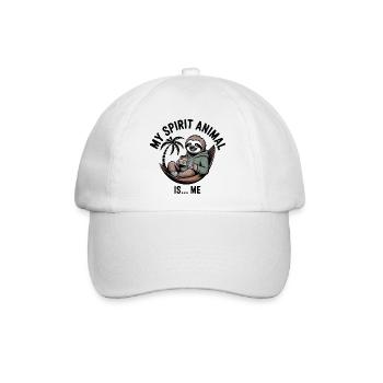 Mein Geisttier ist mein Faultier - Baseballkappe - Weiß/Weiß - Vorne