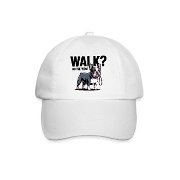 Französische Bulldogge Spazierzeit - Baseballkappe - Weiß/Weiß - Vorne