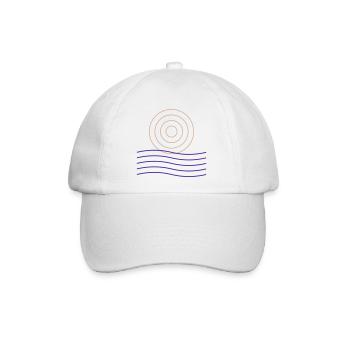 Geometrische Linien und Kreise Design - Baseballkappe - Weiß/Weiß - Vorne