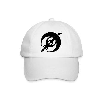 Kosmisches spiralförmiges Kornkreis-Design - Baseballkappe - Weiß/Weiß - Vorne