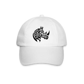 Nashorn Tribal - Baseballkappe - Weiß/Weiß - Vorne