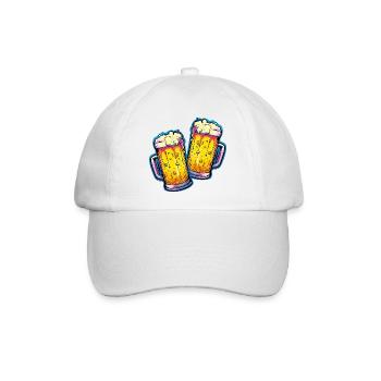 Bier Comic Bierglas - Baseballkappe - Weiß/Weiß - Vorne