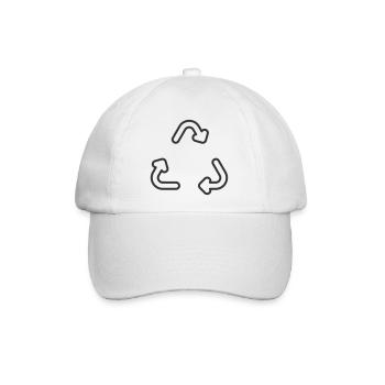 Symbol für das Recycling-Symbol - Baseballkappe - Weiß/Weiß - Vorne