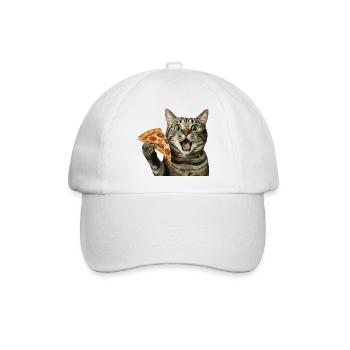 Pizza-Katze - Baseballkappe - Weiß/Weiß - Vorne