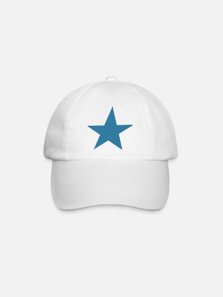 Blauer Stern Illustration - Baseballkappe - Weiß/Weiß
