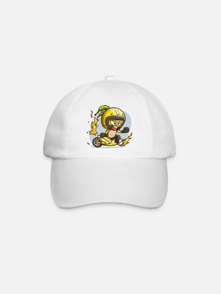 Gelber Ninja Motoaction - Baseballkappe - Weiß/Weiß