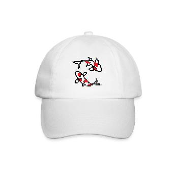 Pixelart Koi - Baseballkappe - Weiß/Weiß - Vorne