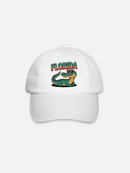 Florida Alligator - Baseballkappe - Weiß/Weiß
