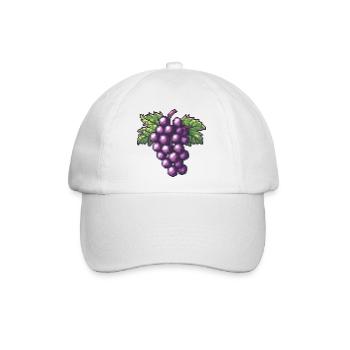 Violette Pixeltrauben - Baseballkappe - Weiß/Weiß - Vorne