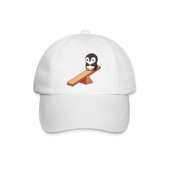 Süßer Pinguin Cartoon Freunde Freundschaft - Baseballkappe - Weiß/Weiß - Vorne