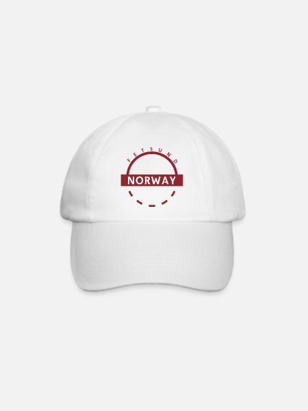 Norwegen Rundes Emblem mit Ländername - Baseballkappe - Weiß/Weiß