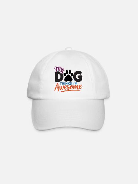 Mein Hund findet mich großartig - Baseballkappe - Weiß/Weiß
