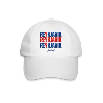 Reykjavik, Island, isländischer Stolz - Baseballkappe - Weiß/Weiß - Vorne