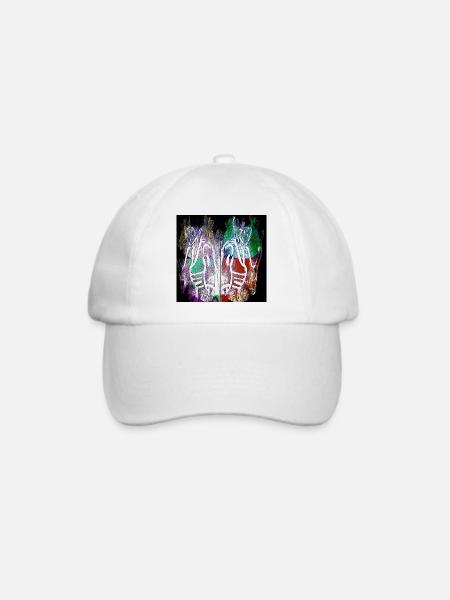 Neon-Skeletthände Spaltkunst - Baseballkappe - Weiß/Weiß