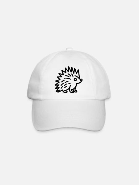 Stachelschwein - Baseballkappe - Weiß/Weiß