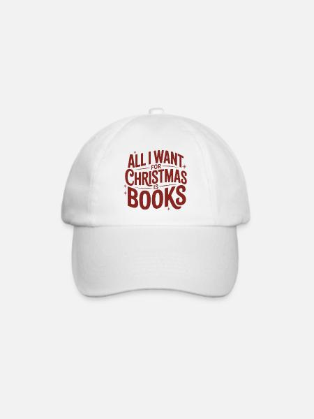 Weihnachtswunsch Bücher - Baseballkappe - Weiß/Weiß