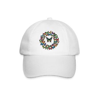 Regenbogenfalter Kreis - Baseballkappe - Weiß/Weiß - Vorne