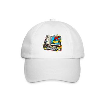 PC Nerd - Baseballkappe - Weiß/Weiß - Vorne