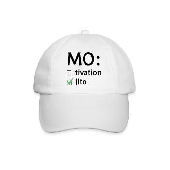Motivation oder Mojito - Baseballkappe - Weiß/Weiß - Vorne