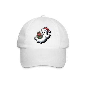 Weihnachtsgeist mit Geschenken - Baseballkappe - Weiß/Weiß - Vorne