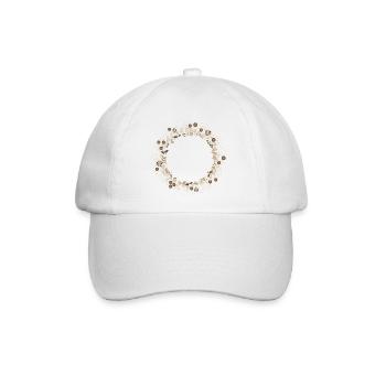 Eleganter Weihnachtskranz in Gold und Creme - Baseballkappe - Weiß/Weiß - Vorne