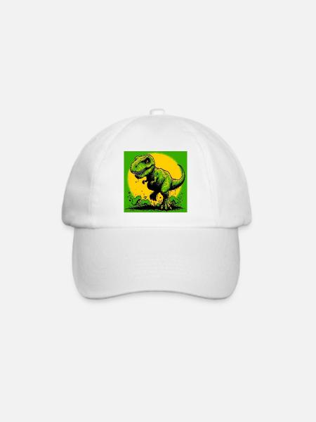 Dinosaurier - Baseballkappe - Weiß/Weiß