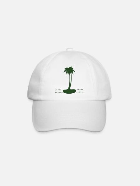 Palmeninsel Silhouette - Baseballkappe - Weiß/Weiß