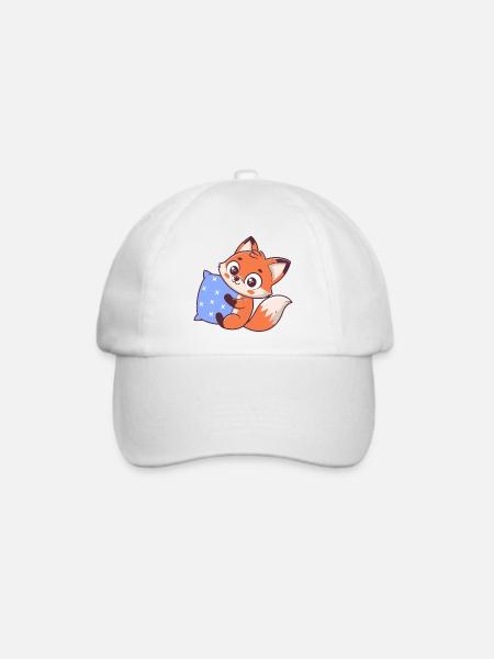 Kuscheliger Fuchs und Blauer Stern - Baseballkappe - Weiß/Weiß