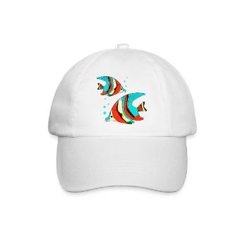 Fische in leuchtenden Farben - Baseballkappe - Weiß/Weiß - Vorne