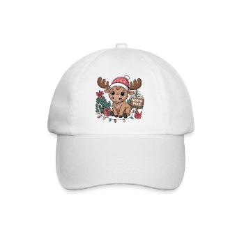 Rentier am Nordpol Weihnachten - Baseballkappe - Weiß/Weiß - Vorne