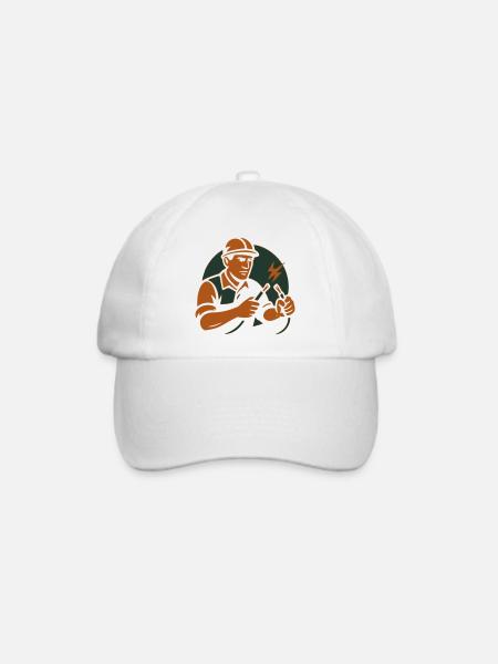 elektriker silhouette - Baseballkappe - Weiß/Weiß