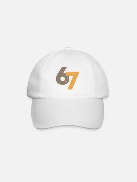 67 im Retro-Stil - Baseballkappe - Weiß/Weiß