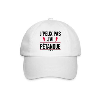 Ich kann nicht. Ich habe Pétanque. Humor. Pétanque. - Baseballkappe - Weiß/Weiß - Vorne