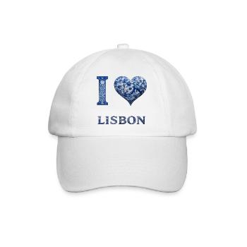 Lissabon – Architektur in Blau - Baseballkappe - Weiß/Weiß - Vorne