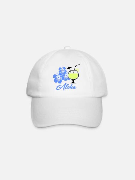 Aloha Hibiskus Tropen-Drink - Baseballkappe - Weiß/Weiß