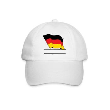 Deutsche Flagge – Namensraum - Baseballkappe - Weiß/Weiß - Vorne