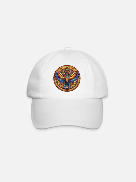 Phönix Mandala Feuerfächer - Baseballkappe - Weiß/Weiß