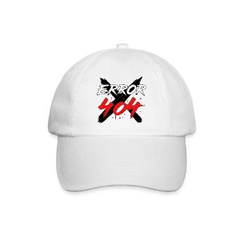 404-Fehler-Glitch-Zeichen - Baseballkappe - Weiß/Weiß - Vorne