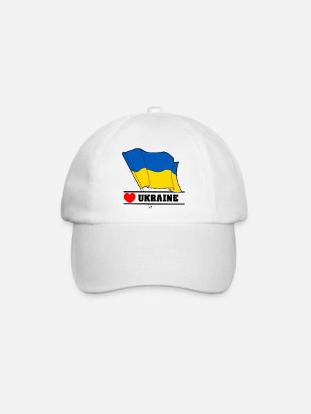 UKRAINE Herz - Baseballkappe - Weiß/Weiß