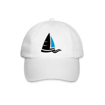 SeeLuft Segel Wappen Segelboot Logo Segelsport - Baseballkappe - Weiß/Weiß - Vorne