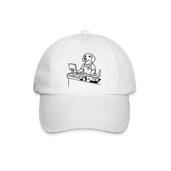 supermarkt hund kassierer - Baseballkappe - Weiß/Weiß - Vorne