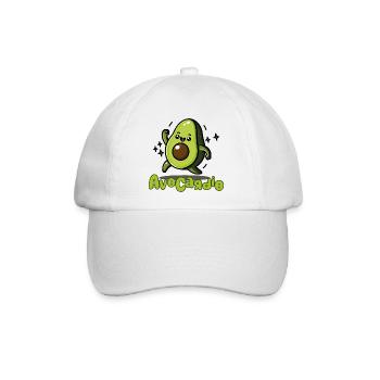 AvoCadío Avocado Cartoon - Baseballkappe - Weiß/Weiß - Vorne