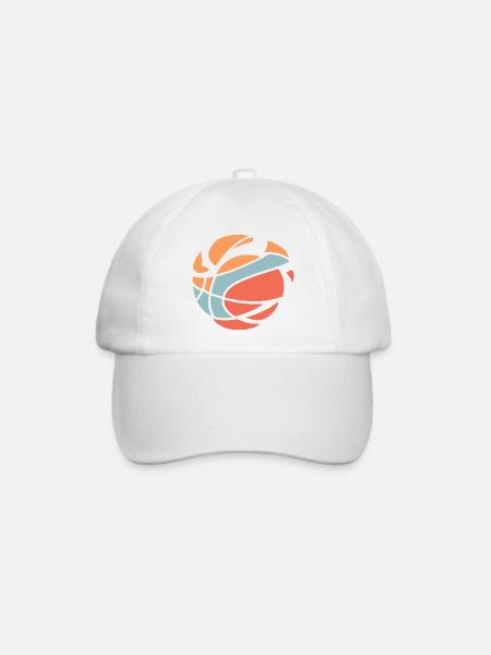 Abstrakter Basketball-Burst - Baseballkappe - Weiß/Weiß