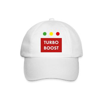 Turbo Boost Retro-Text - Baseballkappe - Weiß/Weiß - Vorne
