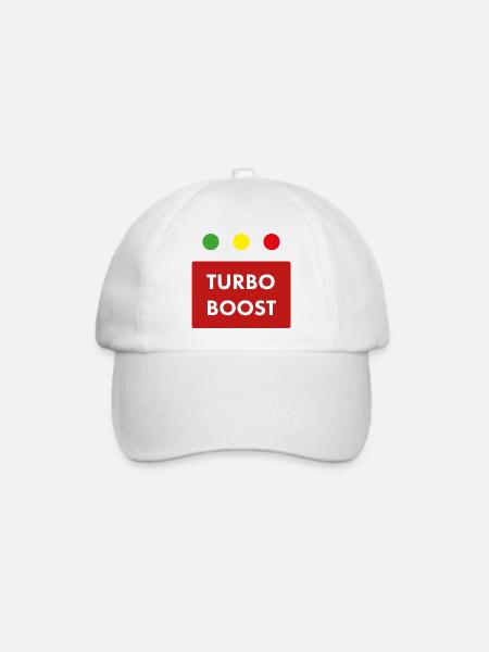 Turbo Boost Retro-Text - Baseballkappe - Weiß/Weiß