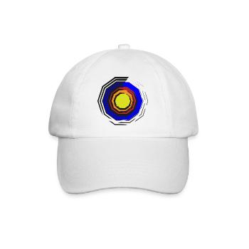 Farbkreis-Oktagon Neon Zentrum - Baseballkappe - Weiß/Weiß - Vorne