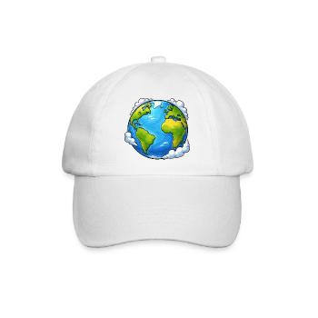 Erde Welt Planet - Baseballkappe - Weiß/Weiß - Vorne