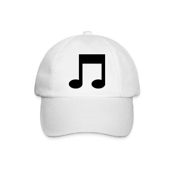 Musiknote - Baseballkappe - Weiß/Weiß - Vorne
