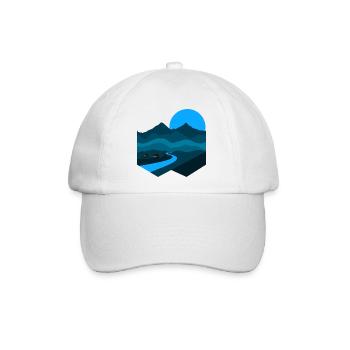 Berglied | Blue Moonlight Minimalistische Wohnung - Baseballkappe - Weiß/Weiß - Vorne